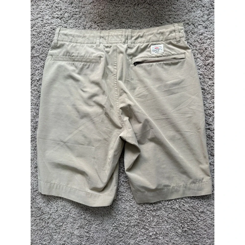 Faherty All Day Shorts Mens 29 Khaki Tan Hybrid Stretch‎ Board Shorts Chino 9 In